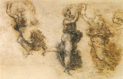Study of Three Dancing Figures by Leonardo da Vinci